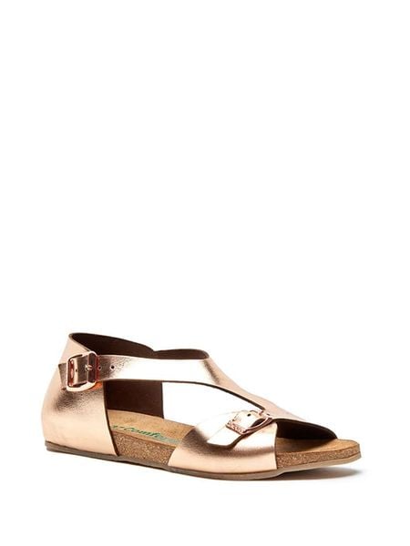 Comfortfusse Skórzane sandały w kolorze różowozłotym rozmiar: 39. Różowe sandały Comfortfüße, bez wzorów, ze skóry, klasyczne, z otwartym noskiem, bez obcasa, bez zapięcia. Za 202.03 zł.