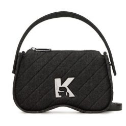 Torebka Karl Lagerfeld Jeans. Czarne torebki klasyczne Karl Lagerfeld Jeans, bez wzorów, z jeansu, klasyczne, bez dodatków. Za 419.99 zł.