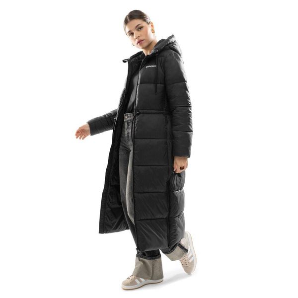 Długi puchowy płaszcz damski Lifestyle Siroko Finland. Czarne płaszcze SIROKO, m, bez wzorów, z puchu, bez kaptura. W wyprzedaży za 296.00 zł.