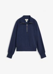 Bluza ze stójką, z miękkiego materiału scuba. Czerwone bluzy bonprix, bez wzorów, bez ramiączek, bez kaptura. Za 112.99 zł.