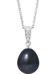 Pearline Srebrny naszyjnik z perłą - dł. 42 cm rozmiar: onesize. Niebieskie naszyjniki Pearline, z materiału, z perłą, srebrne. Za 208.99 zł.