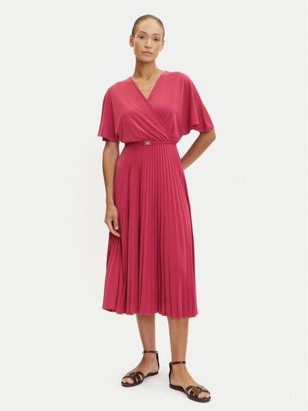 Tatuum Sukienka koktajlowa Galija T2507.214 Różowy Regular Fit. Czerwone sukienki Tatuum, xxl, bez wzorów, z syntetyku, wizytowe, bez kołnierzyka, bez ramiączek. Za 219.99 zł.