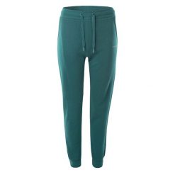 Spodnie dresowe damskie Hi-Tec Lady Melian - zielone, Rozmiar M. Zielone spodnie dresowe Hi-tec, bez wzorów, z bawełny. W wyprzedaży za 59.99 zł.