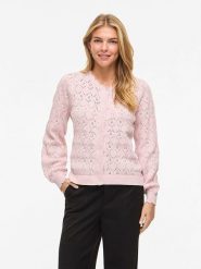 Vila Kardigan "Vilowen" w kolorze jasnoróżowym rozmiar: XS. Różowe swetry Vila, xs, bez wzorów, z bawełny, bez ramiączek. Za 92.64 zł.