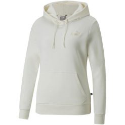 Bluza damska Puma ESS+ Embroidery Hoodie FL. Białe bluzy Puma, l, bez wzorów, sportowe, bez ramiączek, bez kaptura. Za 227.58 zł.