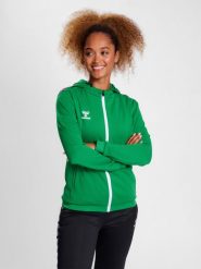 Damska poliestrowa bluza dresowa zapinana na zamek z kapturem Hummel Authentic. Żółte bluzy Hummel, m, bez wzorów, z dresówki, z kapturem, na fitness i siłownię. Za 253.55 zł.