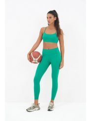 Onamaste Legginsy sportowe "Geneva" w kolorze zielonym rozmiar: S/M. Zielone legginsy Onamaste, bez wzorów, z materiału, sportowe. Za 127.35 zł.