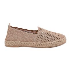 Espadryle Damskie Z Plecionką Vinceza 13625 Beżowe beżowy. Brązowe espadryle bez wzorów, bez obcasa. Za 135.46 zł.