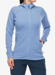 Bluza rozpinana damska Rab Nexus Hoody. Niebieskie bluzy RAB, s, bez wzorów, z elastanu, klasyczne, bez ramiączek, z kapturem. Za 431.19 zł.