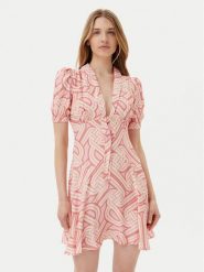 Silvian Heach Sukienka letnia Lapug GPP25364VE Różowy Regular Fit. Czerwone sukienki Silvian Heach, bez wzorów, z wiskozy, bez kołnierzyka, bez ramiączek. Za 489.99 zł.