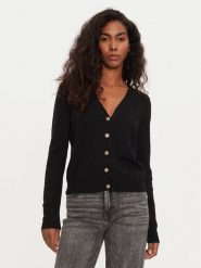 Morgan Kardigan 242-MIDOU Czarny Regular Fit. Czarne swetry Morgan, s, bez wzorów, z wiskozy, bez ramiączek. Za 139.99 zł.