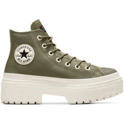 Buty sportowe Converse Chuck Taylor As Lugged Heel. Zielone buty treningowe Converse, bez wzorów, z materiału, bez zapięcia. Za 590.00 zł.