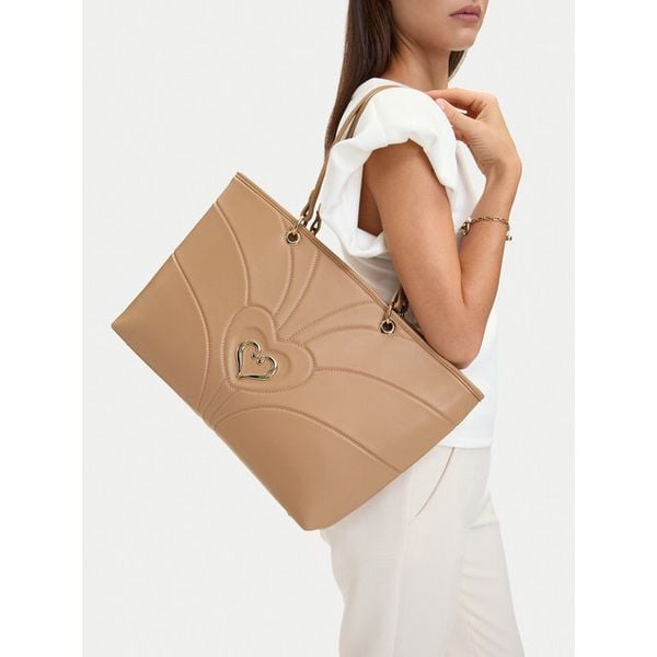 Torebka Eva Minge. Brązowe shopper bag Eva Minge, bez wzorów, bez dodatków. Za 299.99 zł.