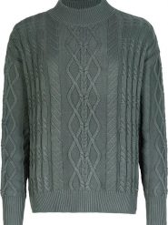 O'Neill Sweter "Cable Knit" w kolorze zielonym rozmiar: XL. Zielone swetry O'Neill, xl, bez wzorów, z bawełny, bez ramiączek. Za 132.36 zł.