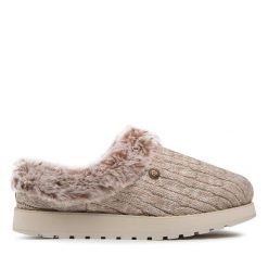 Kapcie Skechers. Brązowe kapcie Skechers, bez wzorów. Za 219.99 zł.