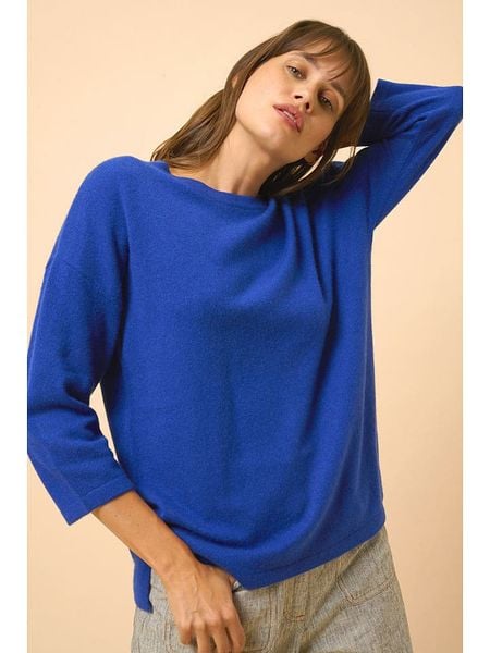 Just Cashmere Kaszmirowy sweter "Clatt" w kolorze niebieskim rozmiar: L. Niebieskie swetry Just Cashmere, l, bez wzorów, z kaszmiru, bez ramiączek. Za 385.95 zł.