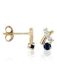 OR ÉCLAT Złote kolczyki-wkrętki "Bleu précieux" z cyrkoniami rozmiar: onesize. Niebieskie kolczyki Or Éclat, z cyrkonią, złote. Za 426.99 zł.