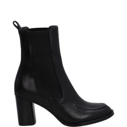 CZARNE SZTYBLETY 7334 VITELL NERO. Czarne botki Venezia, bez wzorów, ze skóry, bez obcasa, bez zapięcia. Za 379.00 zł.