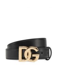 Dolce&Gabbana Pasek Damski BE1447 AW576 80999 Czarny. Czarne paski Dolce&Gabbana, bez wzorów, ze skóry. Za 1,459.00 zł.
