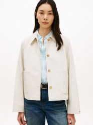 Tommy Hilfiger Kurtka Kobiety Bawełna beżowy, M. Brązowe kurtki Tommy Hilfiger, m, bez wzorów, z bawełny, eleganckie, bez kaptura. Za 649.95 zł.