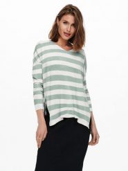 ONLY Sweter w kolorze kremowo-zielonym rozmiar: S. Brązowe swetry ONLY, s, bez wzorów, bez ramiączek. Za 69.99 zł.