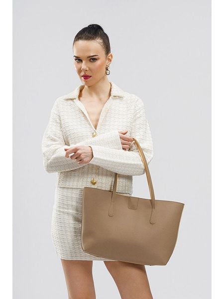 Lucky Bees Shopper bag w kolorze beżowym - 42 x 28 x 11 cm rozmiar: onesize. Brązowe shopper bag Lucky Bees, bez wzorów, z materiału, na ramię, bez dodatków. Za 100.75 zł.
