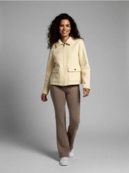 Krótka kurtka typu shacket - żółty. Żółte kurtki Sinsay, l, bez wzorów, bez kaptura. Za 69.99 zł.