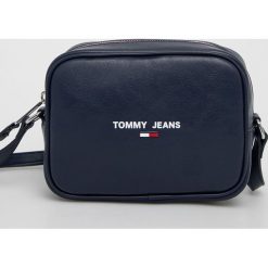 Tommy Jeans torebka kolor granatowy. Niebieskie listonoszki Tommy Jeans, bez wzorów, z jeansu, na ramię, bez dodatków. Za 299.99 zł.