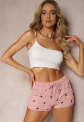 Różowe Casualowe Szorty z Bawełny High Waist Wykończone w Pasie Gumką Uantia. Czerwone szorty Renee, bez wzorów, z bawełny, biznesowe. W wyprzedaży za 31.99 zł.