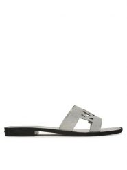 KARL LAGERFELD Klapki Skoot II KL80402 Srebrny. Szare klapki KARL LAGERFELD, bez wzorów, ze skóry, bez obcasa, bez zapięcia. Za 249.99 zł.
