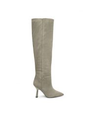 Patrizia Pepe Muszkieterki 8Y0090/L033-S690 Szary. Szare kozaki Patrizia Pepe, bez wzorów, ze skóry, bez obcasa, na słupku, bez zapięcia. Za 2,449.00 zł.