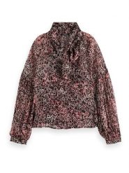 Scotch & Soda Bluzka w kolorze bordowo-białym rozmiar: 42. Czerwone bluzki Scotch & Soda, bez wzorów, bez kołnierzyka, bez ramiączek. Za 180.49 zł.