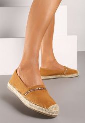 Brązowe Espadryle z Plecionym Noskiem i Podeszwą Effielle. Brązowe espadryle Renee, bez wzorów, eleganckie, bez obcasa. W wyprzedaży za 23.99 zł.