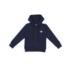 Bluza miękka z bawełna z kaptur na co dzień. Niebieskie bluzy LEONE 1947 APPAREL, bez wzorów, z bawełny, sportowe, bez ramiączek, bez kaptura. W wyprzedaży za 89.72 zł.