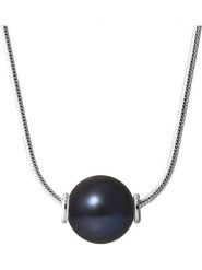 Pearline Srebrny naszyjnik z perłą - dł. 42 cm rozmiar: onesize. Czarne naszyjniki Pearline, z materiału, z perłą, srebrne. Za 217.99 zł.