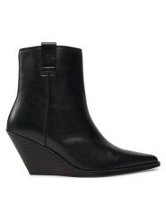 Bronx Botki Xyl-A 34327-A Czarny. Czarne botki Bronx, bez wzorów, ze skóry, bez obcasa, na koturnie, bez zapięcia. Za 339.99 zł.