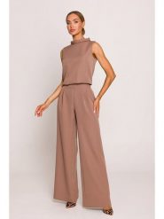 Made of emotion Kombinezon w kolorze jasnobrązowym rozmiar: XL. Brązowe kombinezony Made Of Emotion, xl, bez wzorów, bez kołnierzyka, bez ramiączek. Za 239.95 zł.