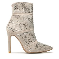 Botki DeeZee. Brązowe botki DeeZee, bez wzorów, bez obcasa, na szpilce, bez zapięcia. Za 174.99 zł.