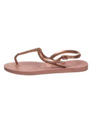Havaianas Sandały w kolorze jasnobrązowym rozmiar: 37/38. Brązowe sandały Havaianas, bez wzorów, klasyczne, z otwartym noskiem, bez obcasa, bez zapięcia. Za 58.12 zł.
