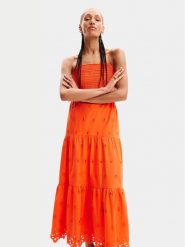 Desigual Sukienka letnia Malver 24SWVW12 Pomarańczowy Regular Fit. Brązowe sukienki Desigual, xs, bez wzorów, z bawełny, bez kołnierzyka, bez ramiączek. Za 399.99 zł.