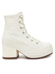 Converse Botki Chuck 70 De Luxe Heel A05348C Écru. Botki Converse, bez wzorów, z materiału, bez obcasa, na słupku, bez zapięcia. Za 499.99 zł.