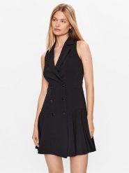 DKNY Sukienka codzienna DD3E1962 Czarny Slim Fit. Czarne sukienki DKNY, na co dzień, bez wzorów, z syntetyku, bez kołnierzyka, bez ramiączek, proste. Za 399.99 zł.