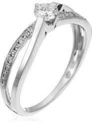 DIAMANTA Złoty pierścionek "Joli Solitaire" z diamentami rozmiar: 51. Szare pierścionki DIAMANTA, z diamentem, złote. Za 3,240.99 zł.