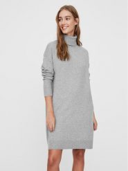 Vero Moda Sukienka dzianinowa 10199744 Szary Regular Fit. Szare sukienki Vero Moda, s, bez wzorów, z dzianiny, bez kołnierzyka, bez ramiączek. Za 179.99 zł.