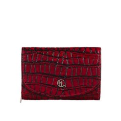 Portfel damski skórzany croco Canaletto PD1202cs96 RFID. Czerwone portfele bez wzorów, ze skóry. Za 160.55 zł.