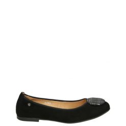 ZAMSZOWE BALERINY Z OZDOBĄ 2348 CAMOSC NERO. Baleriny Venezia, z aplikacjami, ze skóry, bez obcasa, bez zapięcia. Za 159.00 zł.