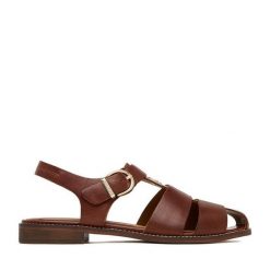 Sandały Beverly Hills Polo Club. Brązowe sandały Beverly Hills Polo Club, bez wzorów, bez obcasa, na płaskiej podeszwie, bez zapięcia. Za 349.99 zł.