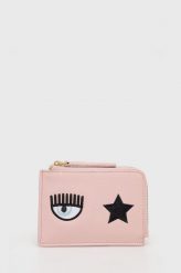 Chiara Ferragni portfel Range O- Eye start logo damski kolor różowy. Czerwone portfele Chiara Ferragni, bez wzorów. W wyprzedaży za 269.99 zł.