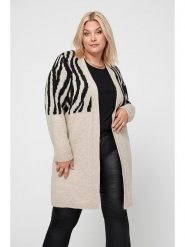 ONLY Carmakoma Kardigan w kolorze beżowo-czarnym rozmiar: 54. Brązowe swetry Only Carmakoma, bez wzorów, bez ramiączek. Za 82.44 zł.