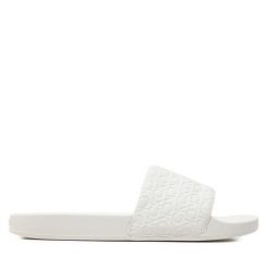Klapki Calvin Klein. Białe klapki Calvin Klein, bez wzorów, bez obcasa, bez zapięcia. Za 229.99 zł.